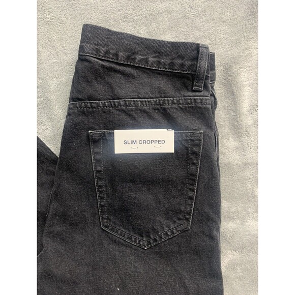 ZARA JEANS WOMENS BLACK CROPPED FIT HIGHRISE **READS SIZE 30 FITS LIKE SLIM 28** - Picture 2 of 9
